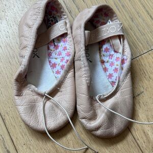 Chic Blush Pink Kids Ballet Slippers